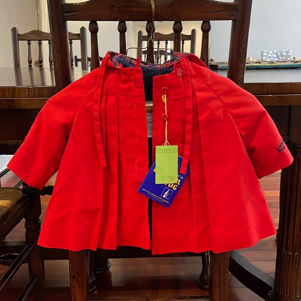 NWT Vintage London Fog Baby Girl Fleece Lined Raincoat